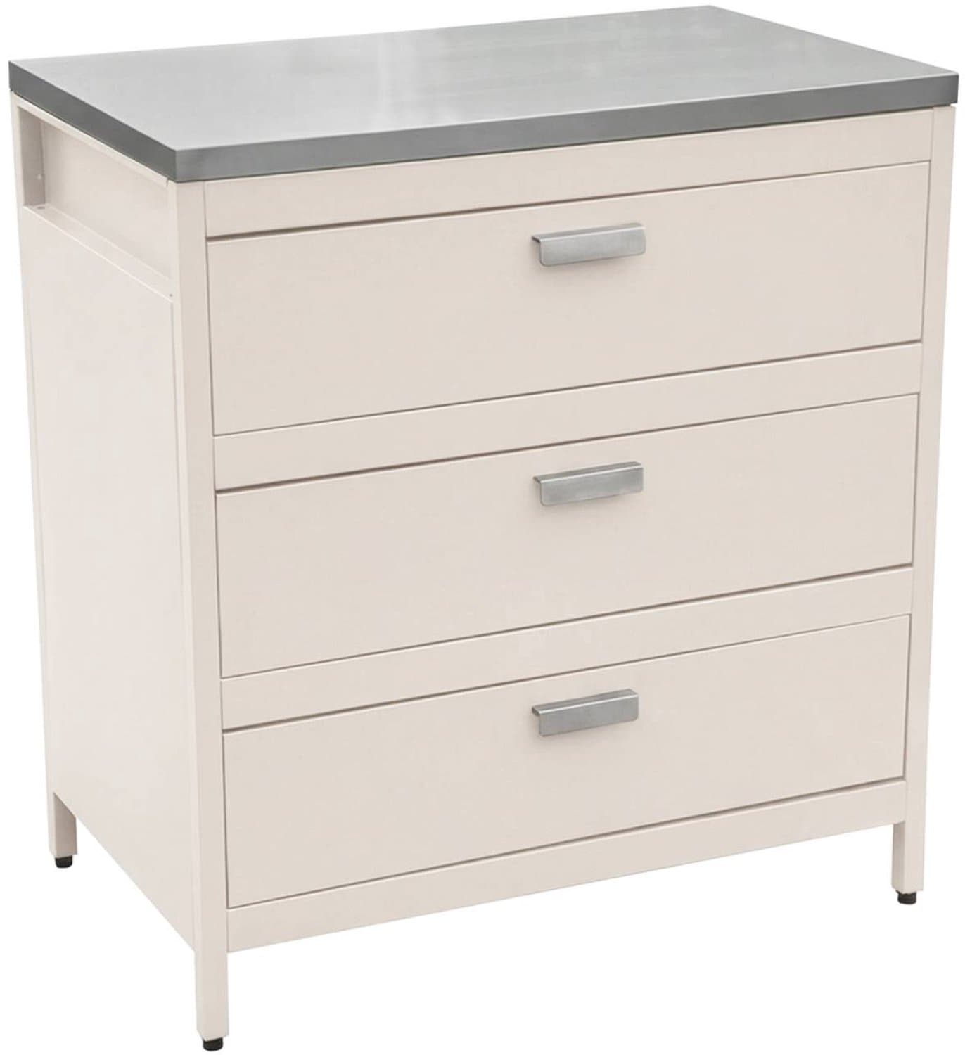 sweeek - Buitenkeukenmodule met 3 lades staal 80x51x87,5cm - naxos