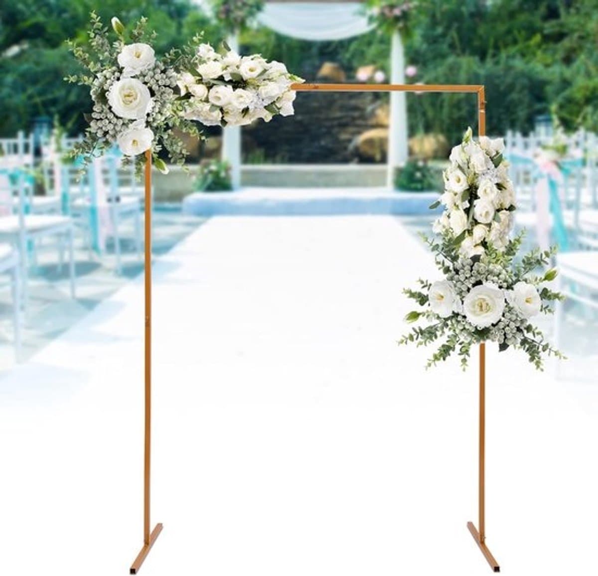 Bruiloftsboogframe - Decoratieboog - Feestelijke aankleding - Stabiel metalen frame - 2 x 1,5 meter - Goud