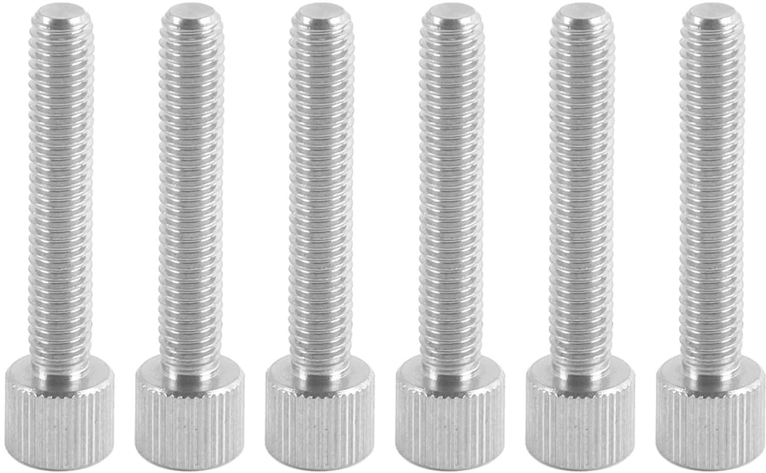 6 PCs Roestvrij staal Kleine Hoofd Gekartelde Schroef, Mannelijke Vlakke Hoofddraad Gekartelde Schroeven Bevestigingsmiddelen, M6X35mm