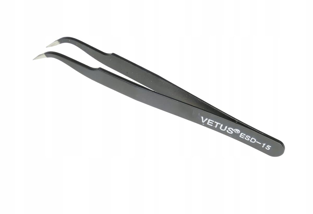 Antistatische Gebogen Pincet ESD-15, 125mm, Roestvrij Staal