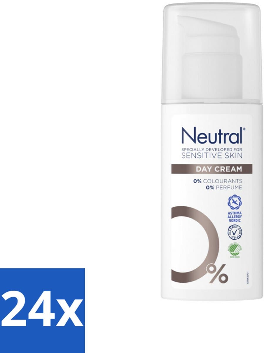 Neutral - Dagcrème - Gevoelige huid - Parfumvrij - 50 ml - Voordeelverpakking - 24 stuks