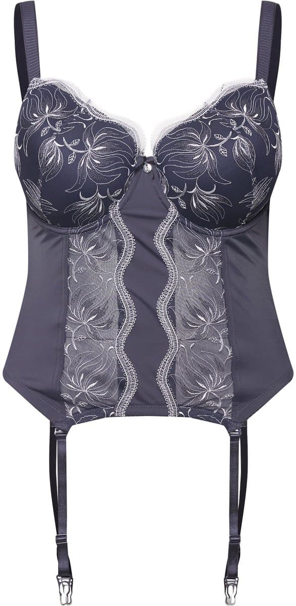 TruYou - Dames - BH-corsage beugels borduursels zachte cups - Antraciet - Maat 100C