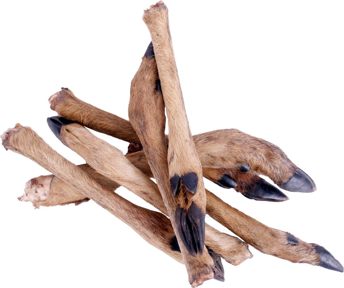 Petsnack Hondenkluif - Reeenpoot Met Haar 7 Stuks - Natuurlijke Kauwsnack, Aanvullend Diervoeder