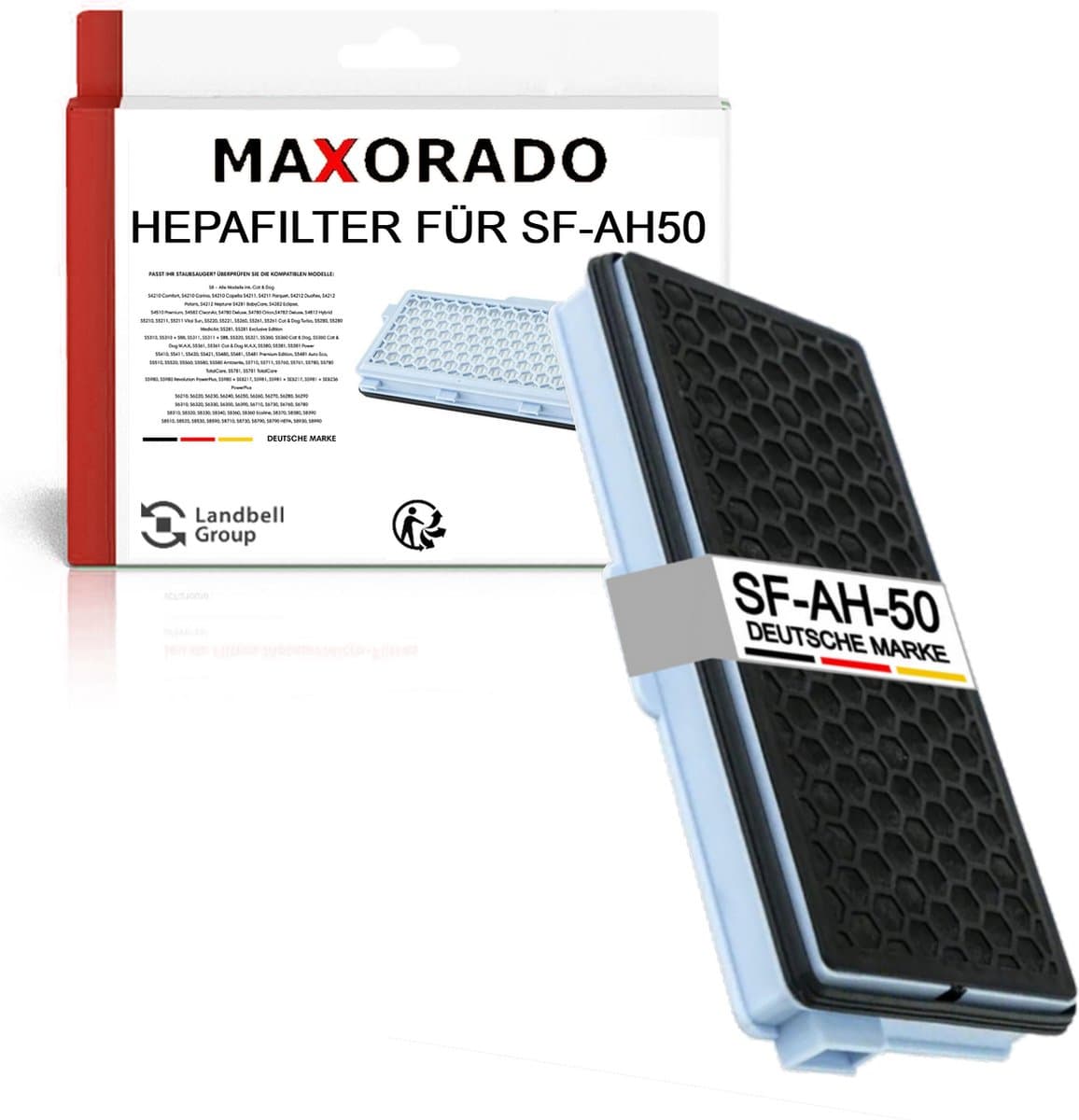 Maxorado 4 stuks Hepa actief koolfilter - filter geschikt voor Miele S5, S8, C2, C3, SF-AH-50, SF-HA-50 - Compleet C2, Compleet C3, Compact C1, Compact C2