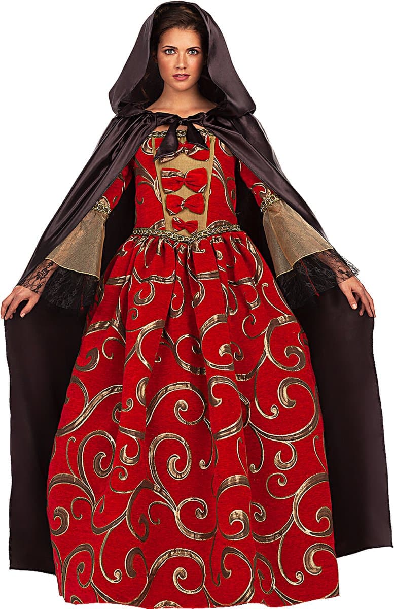 FUNIDELIA Zwarte satijnen cape met capuchon voor volwassnen