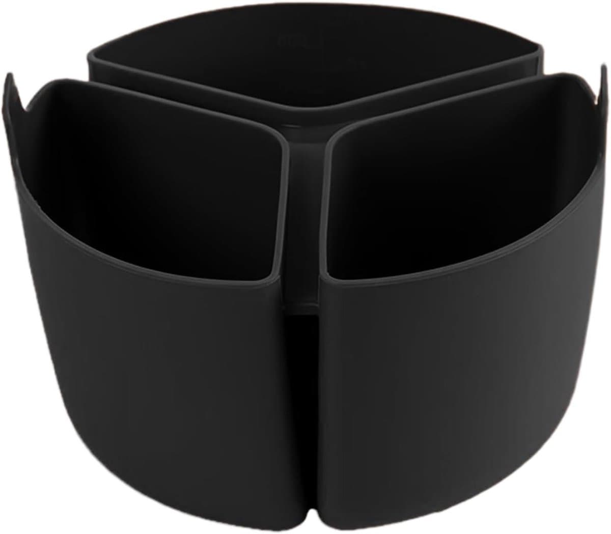 Stoofpot Voering - Pot Scheider - Maaltijden Bereiden - Drie Compartimenten - 13x19x13 cm - Zwart