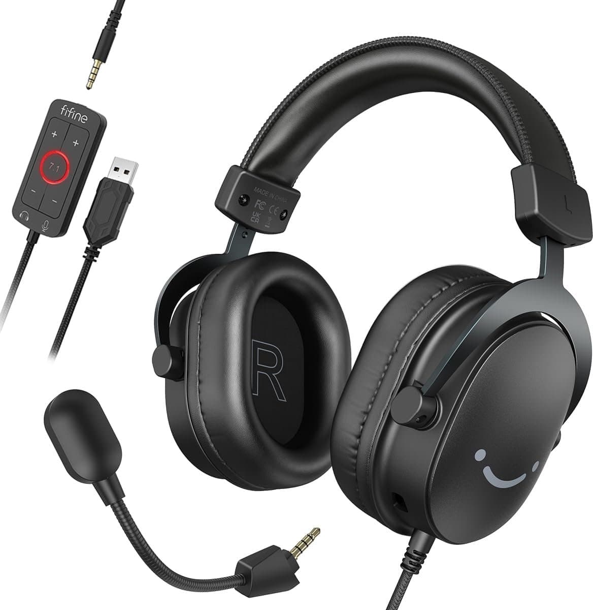 Gaming headset - Over-ear koptelefoon - Immersief gamen - 7.1 Surround Sound - 50mm drivers - Zwart