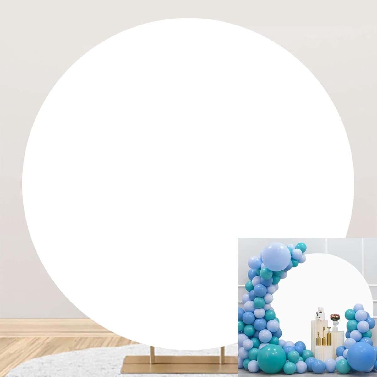 Fotografie Achtergrond - Ronde Doek - Portret Opnames - HD Print Kwaliteit - 230 cm Diameter - Wit