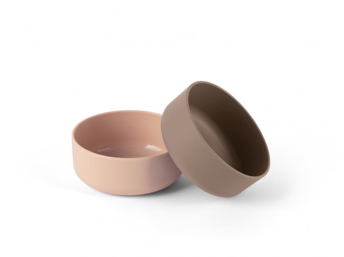 Dantoy kommenset baby servies BIOplastic zand mokka 2-delig.
