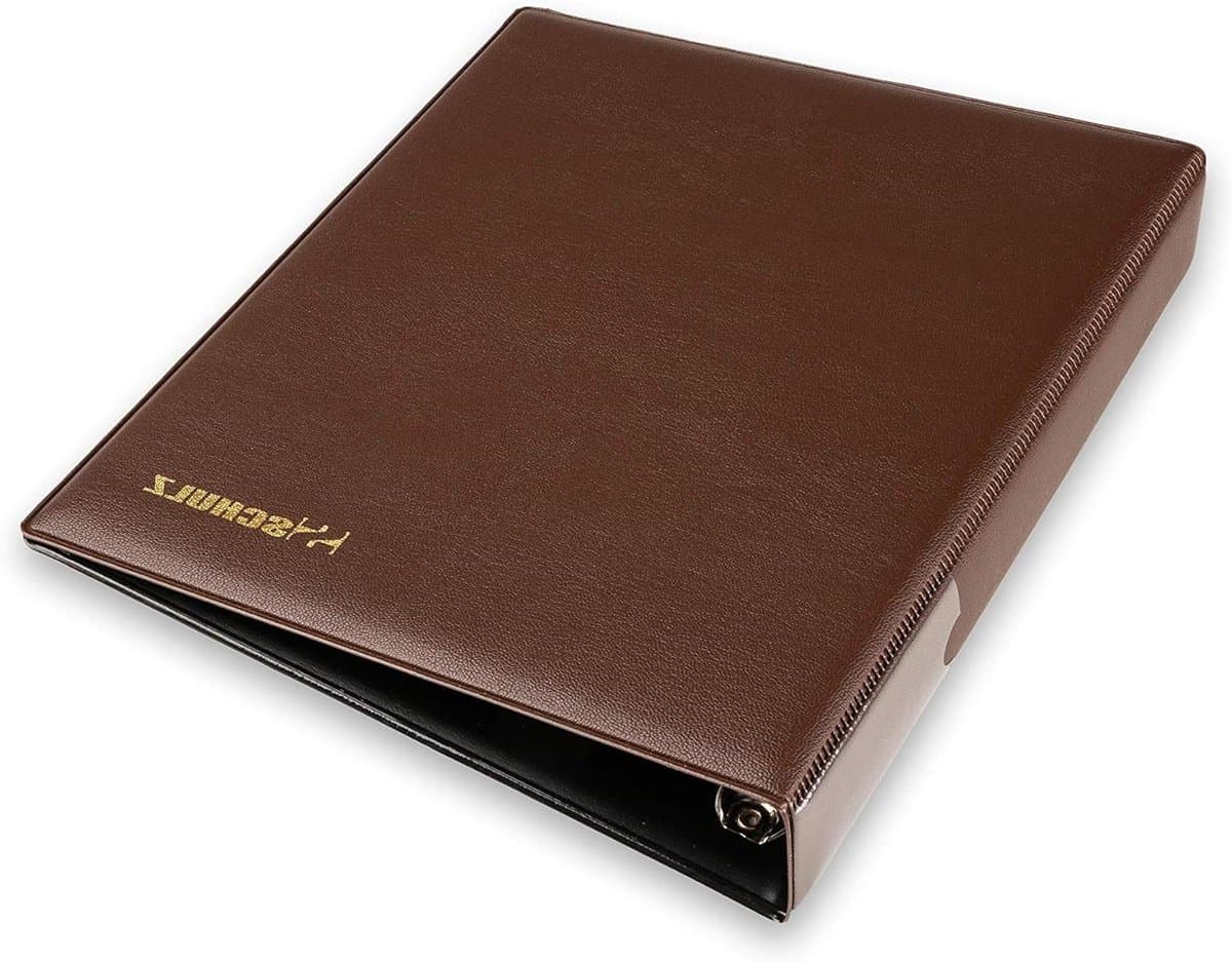 Muntenalbum - Verzamelalbum munten - Munten Verzamelen - Capaciteit 221 munten - 205 mm x 230 mm - Bruin