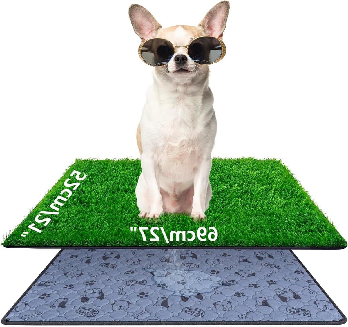 Hondenpotje Gazon - Kunstgrasmat - Zindelijkheidstraining Honden - Superieure Drainage - 69x52 cm - Groen