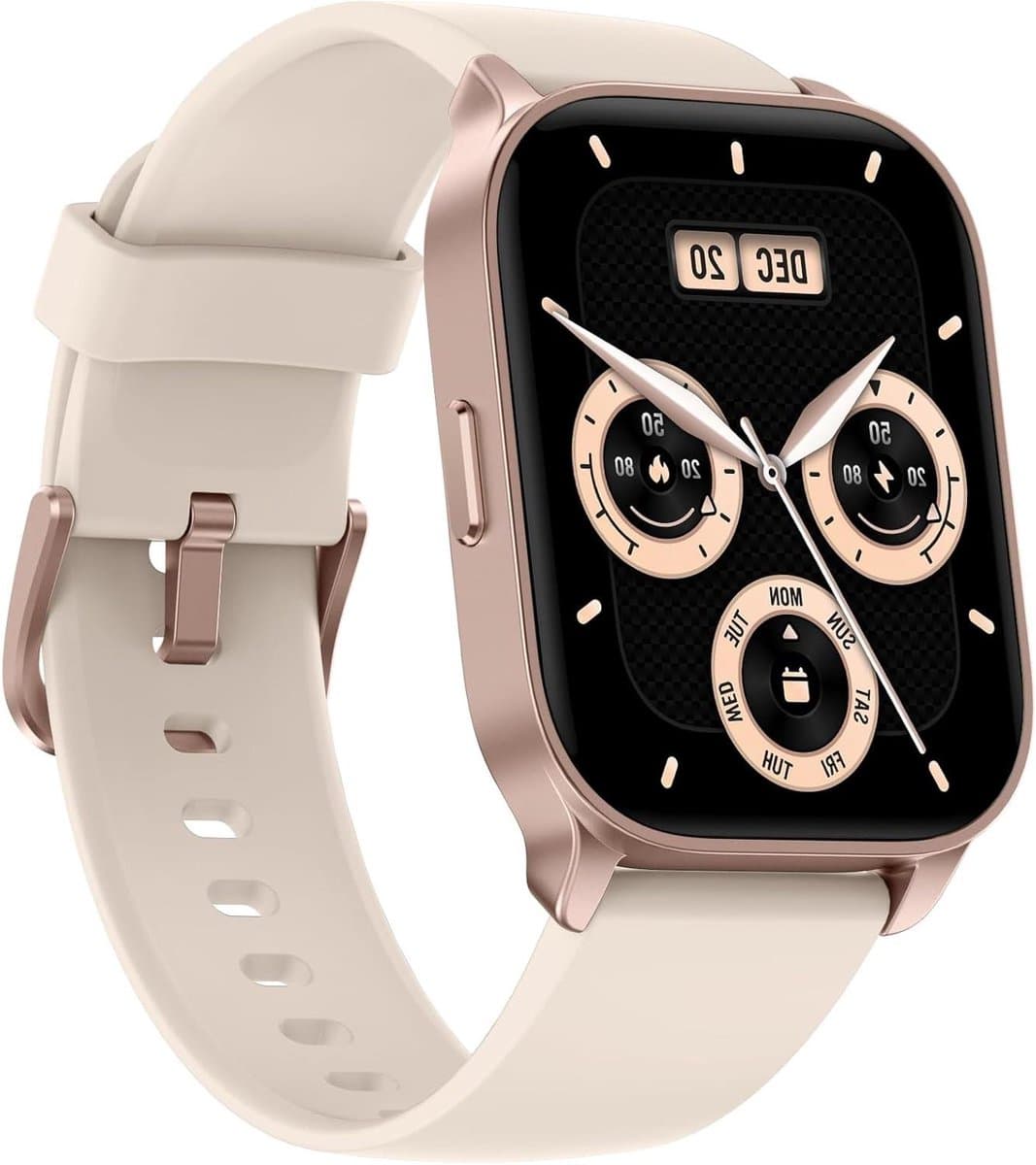 Smart Horloge - Fitness Tracker - Gezondheid Bijhouden - Bellen Vanaf Pols - 2.01 Inch Scherm - ivoor