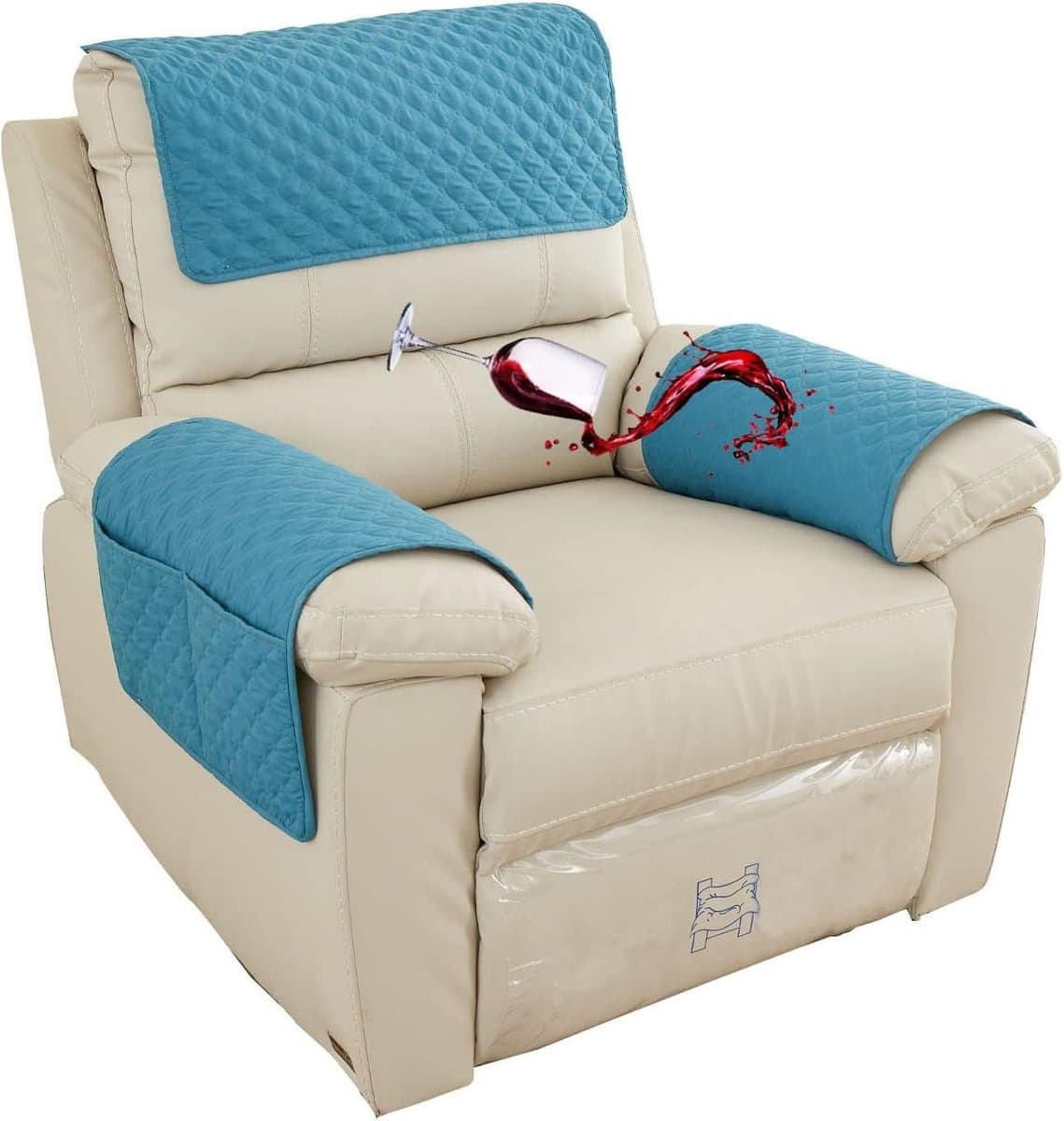 Fauteuilhoezen - Stoelbeschermers - Meubels Beschermen - Waterbestendig Antislip - Universele Pasvorm - Mintgroen