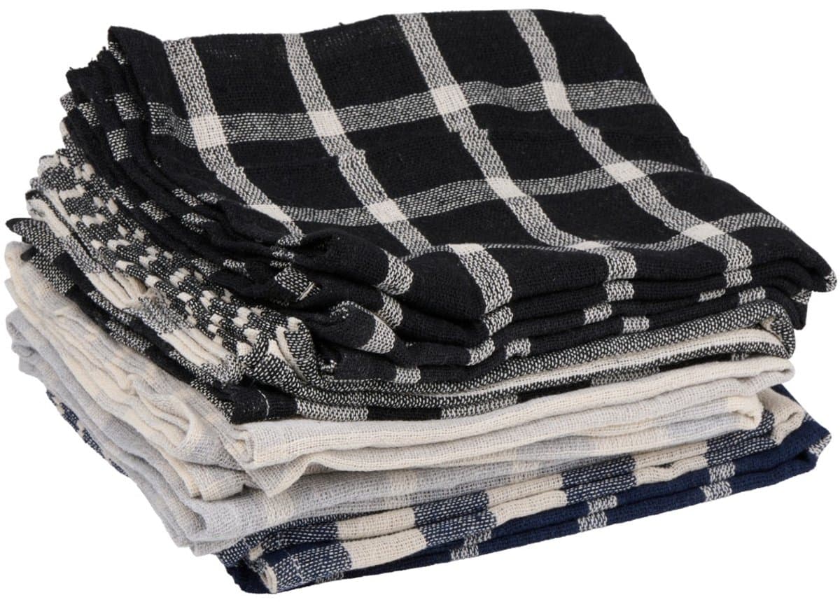 Lifetime Clean Theedoeken Set – 10 Stuks Keukendoek 70x45 cm – Theedoeken en Keukendoeken van Katoenmengsel – Thee Doeken Absorberend en Wasbaar – Voor Elke Keuken – Grijs