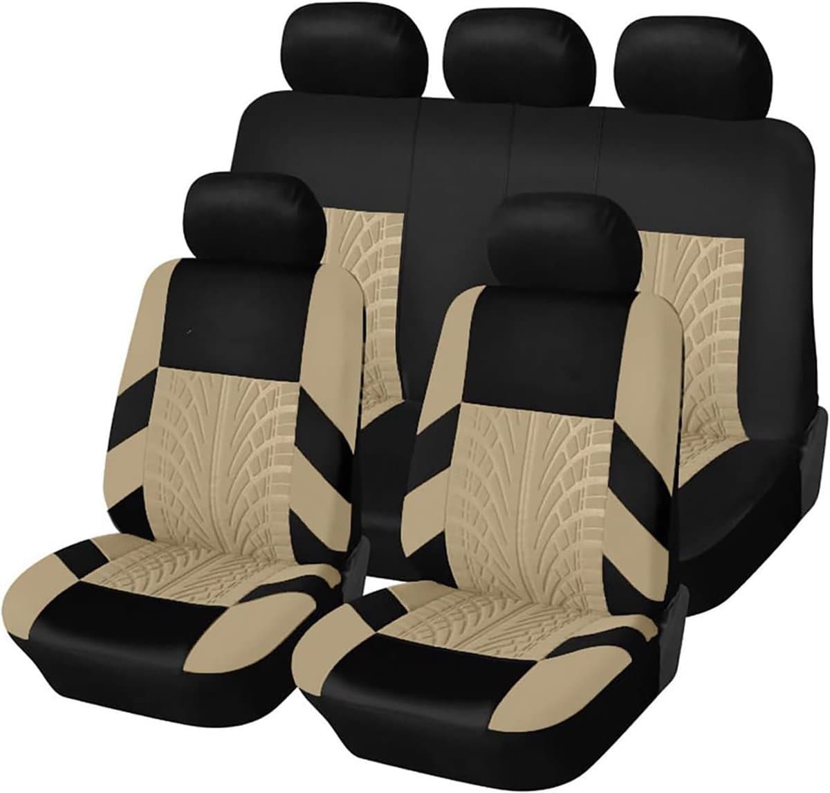 Autostoelhoezen Set - Stoelhoezen Auto - Stoelen Beschermen - Ademend Polyester - Complete Set - Donkergrijs