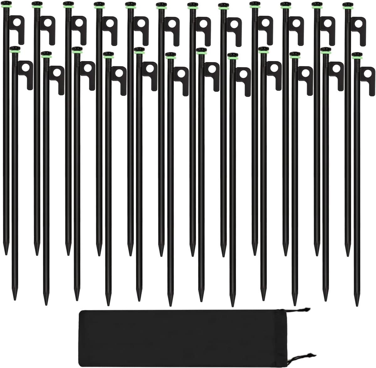 Tentharingen Zwaar - Haringen Set - Tent Opzetten - Gesmeed Staal - 24 stuks 40 cm - Metaal