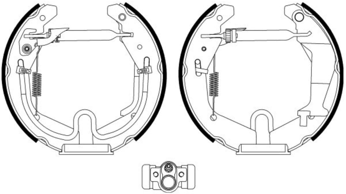 Hella Pagid accessoireset remschoenen/remblokken achterzijde voor Suzuki Wagon R+ MA RB413 R1343