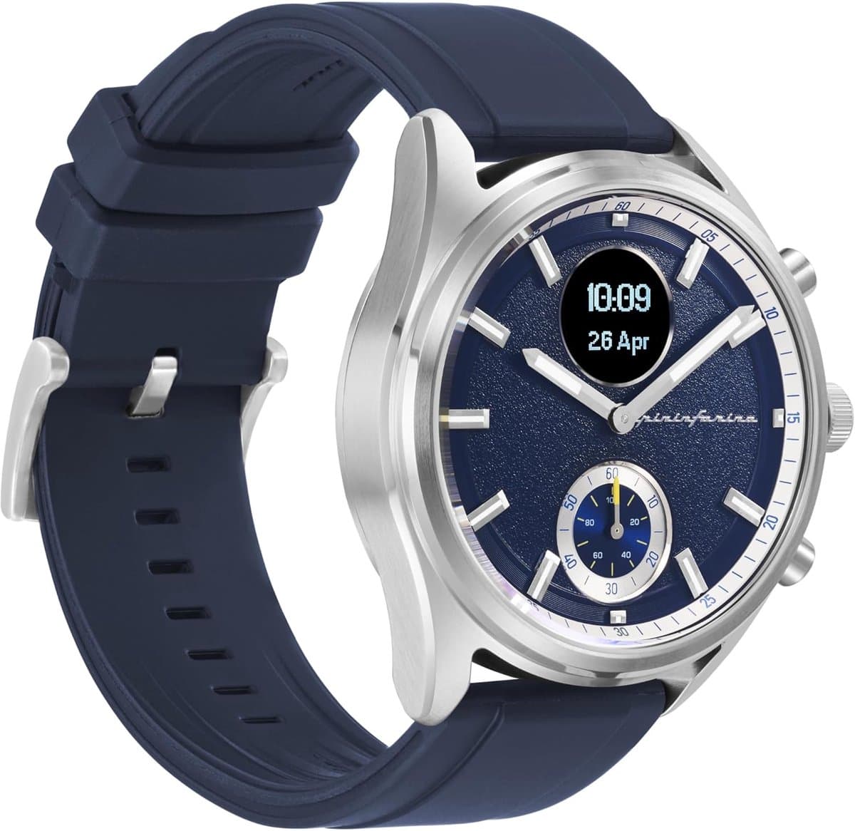 Pininfarina Sport Sintesi smartwatch, hartslagmeting, fitnesstracker, FKM-band, slaapmeting, GPS-tracker, batterijduur van 30 dagen, compatibel met Android en Apple