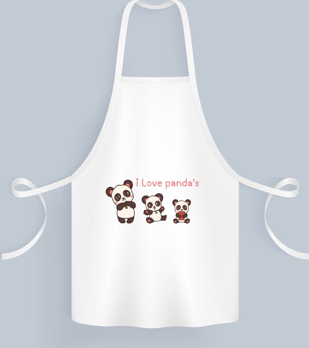 Akyol - i love panda's Keukenschort - Panda - dieren liefhebbers - leuke cadeau voor iemand die van houdt van panda's - verjaardagscadeau - kado - gift - 82 bij 71 cm