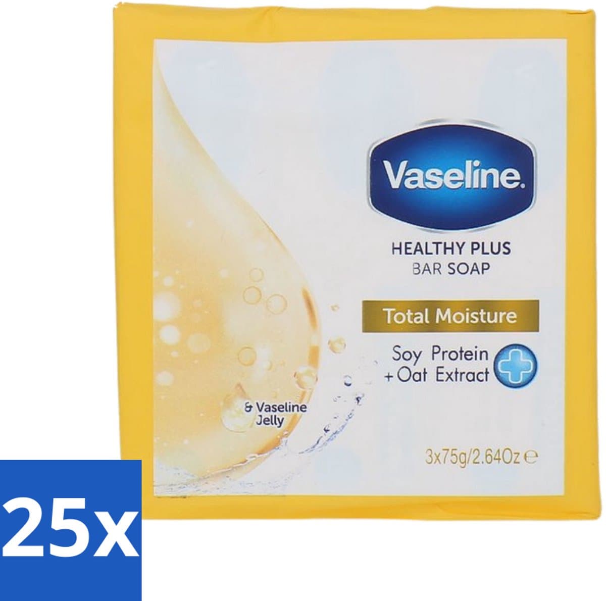 Vaseline - Total Moisture - Zeeptablet - Healthy Plus - 3x75 g - Bulkverpakking - 25 stuks