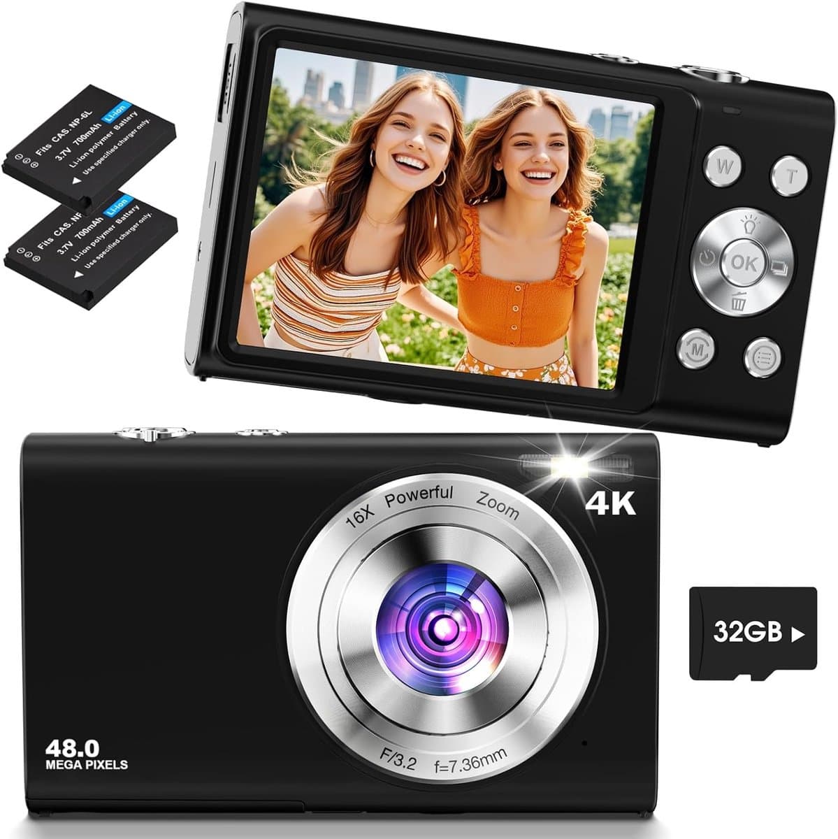 Vlog Camera voor Beginners - Videocamera voor Kinderen en Volwassenen - Handycam - 4K Kwaliteit