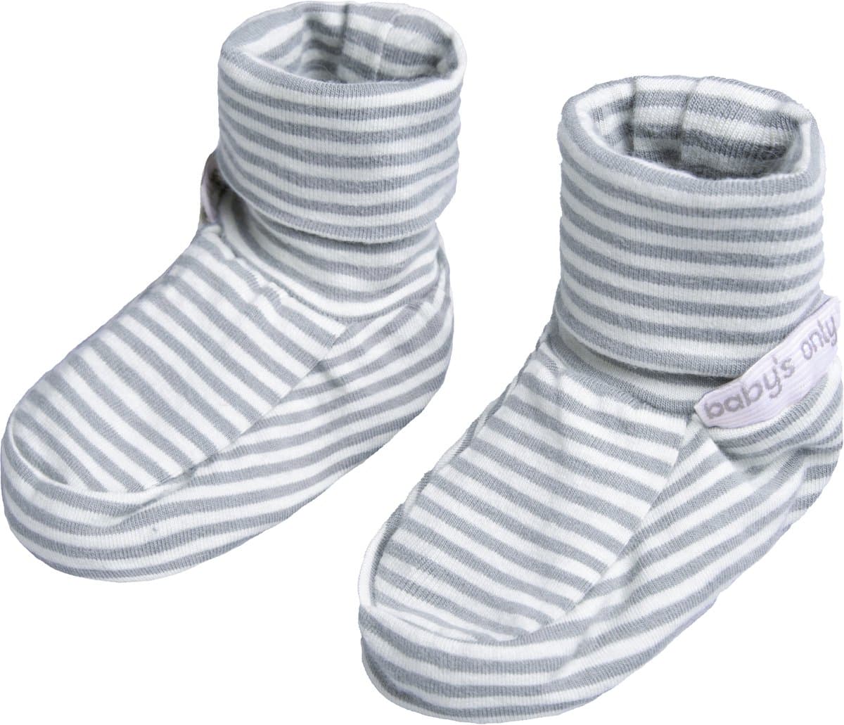 Baby's Only Slofjes Stripe - Baby Schoentjes - Baby Sokjes - Nordic Blue - 3-6 mnd - 100% ecologisch katoen - GOTS