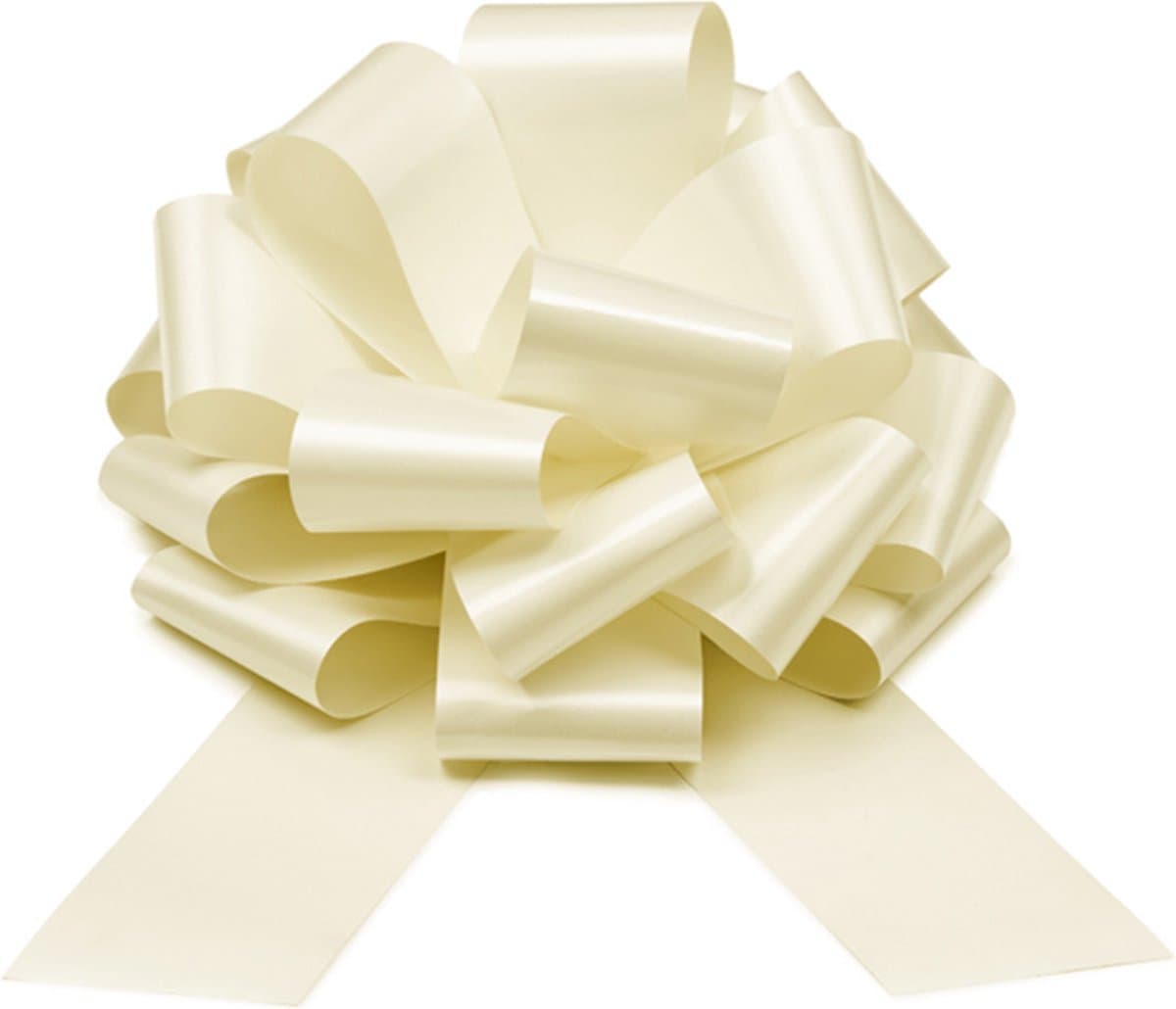 PartyDeco - Cadeaustrik Ivoor - 40 cm