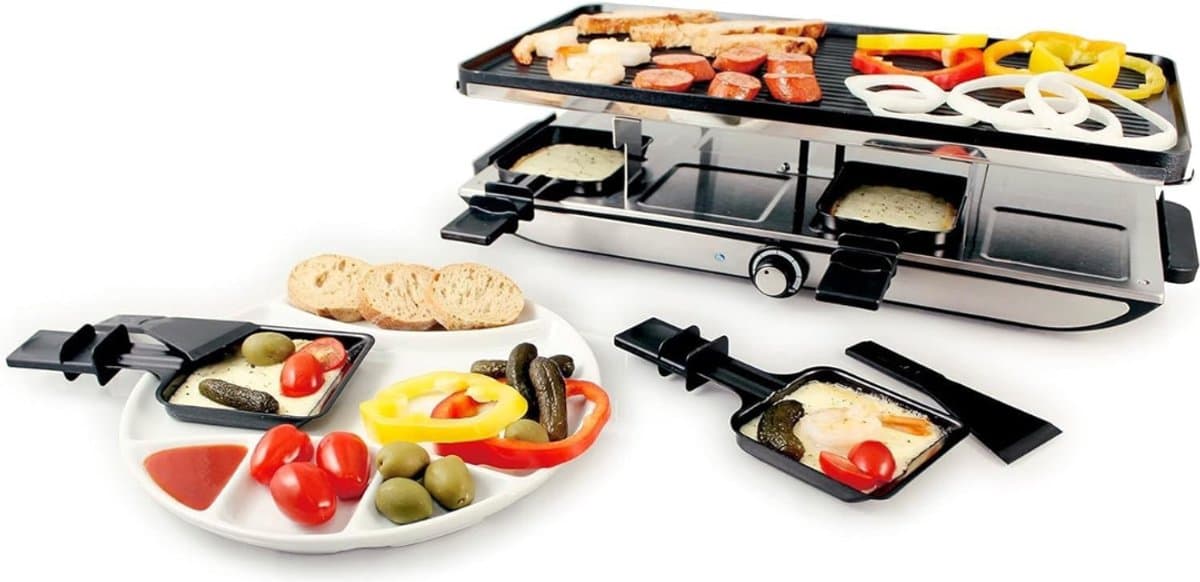 RONN® Gourmetstel 8 personen - Gourmetstellen - Gourmet - Zwart/Zilver -‎ ‎25cmx 51cmx 13cm; 4.03 kg