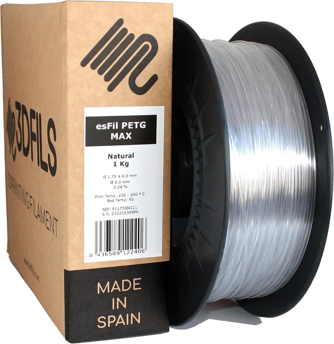 PETG Filament 1.75mm 1kg voor 3D Printer Natuurlijk en Duurzaam