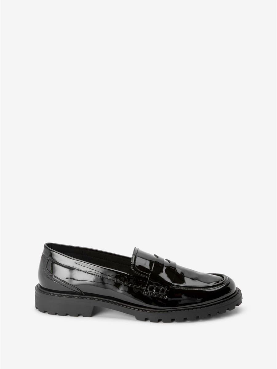 Next Loafers van lakleer met dikke zool