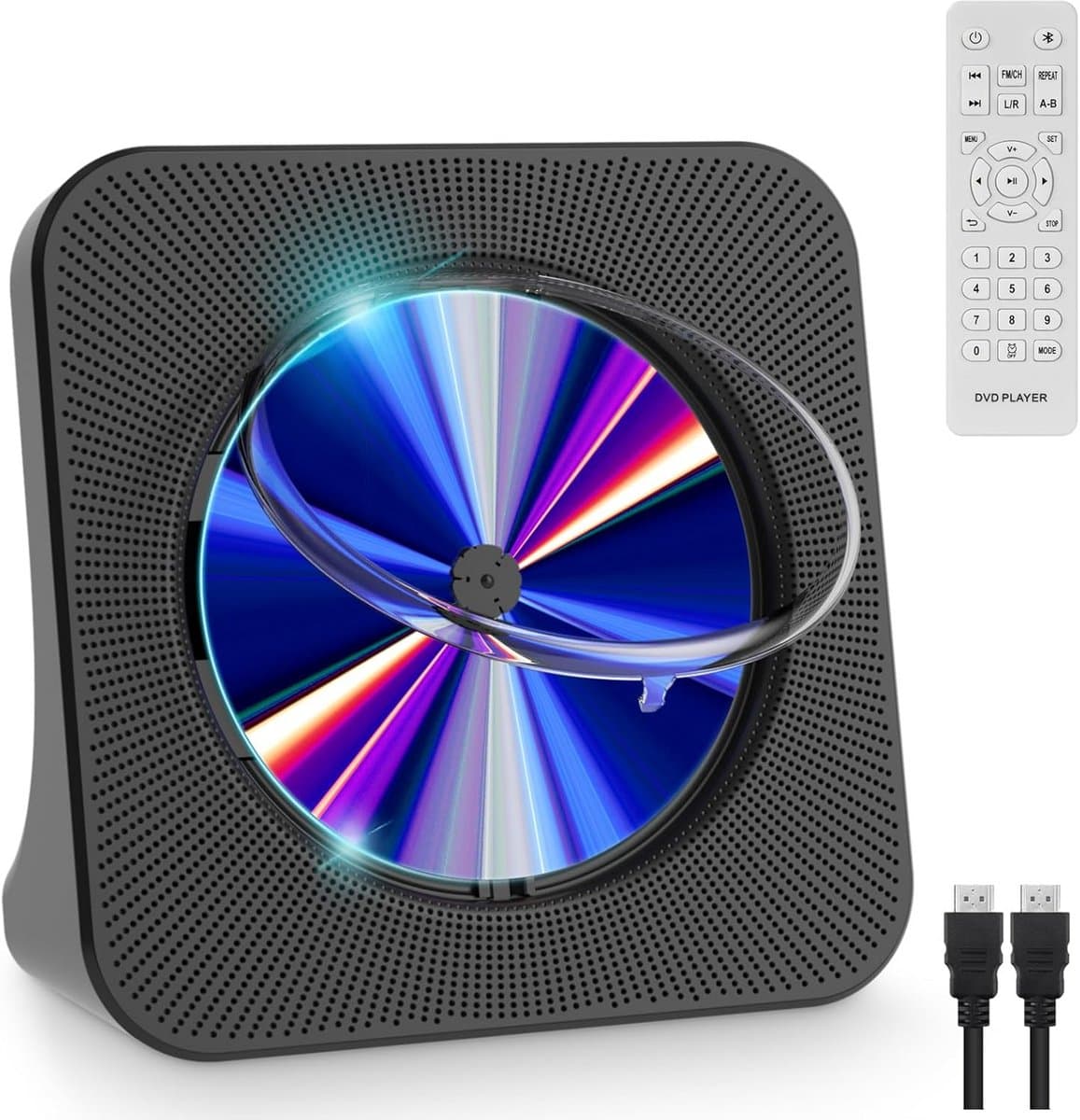 All-Region DVD en CD Speler met Ingebouwde Bluetooth Speakers en FM Radio