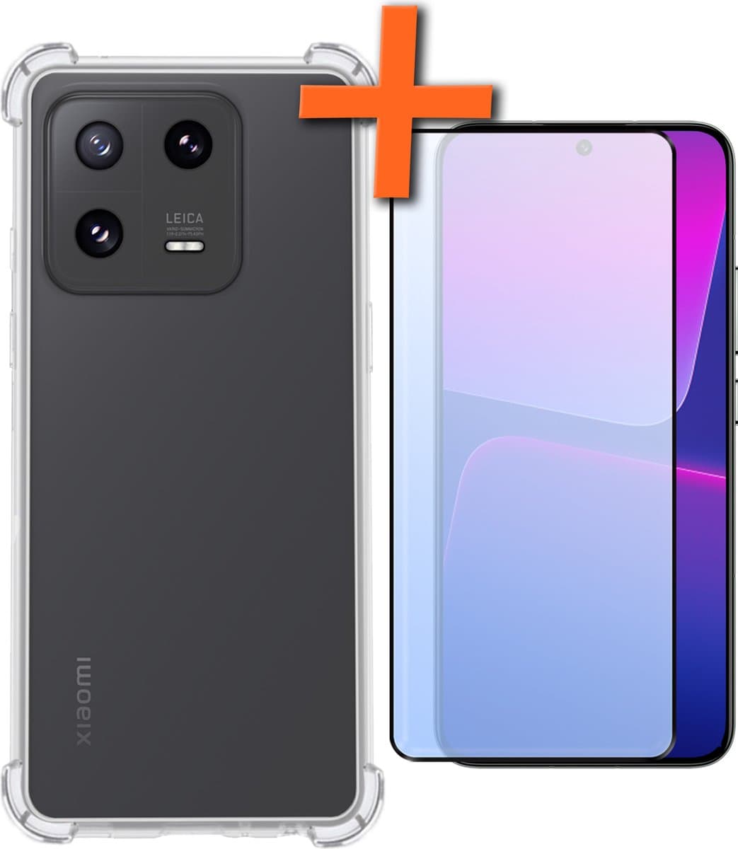 Hoes - Met Screenprotector - Geschikt voor Xiaomi 13 Pro - Sterk & Shockproof - Siliconen Case - Back Cover - Telefoon Hoes - Shock Proof - Transparant