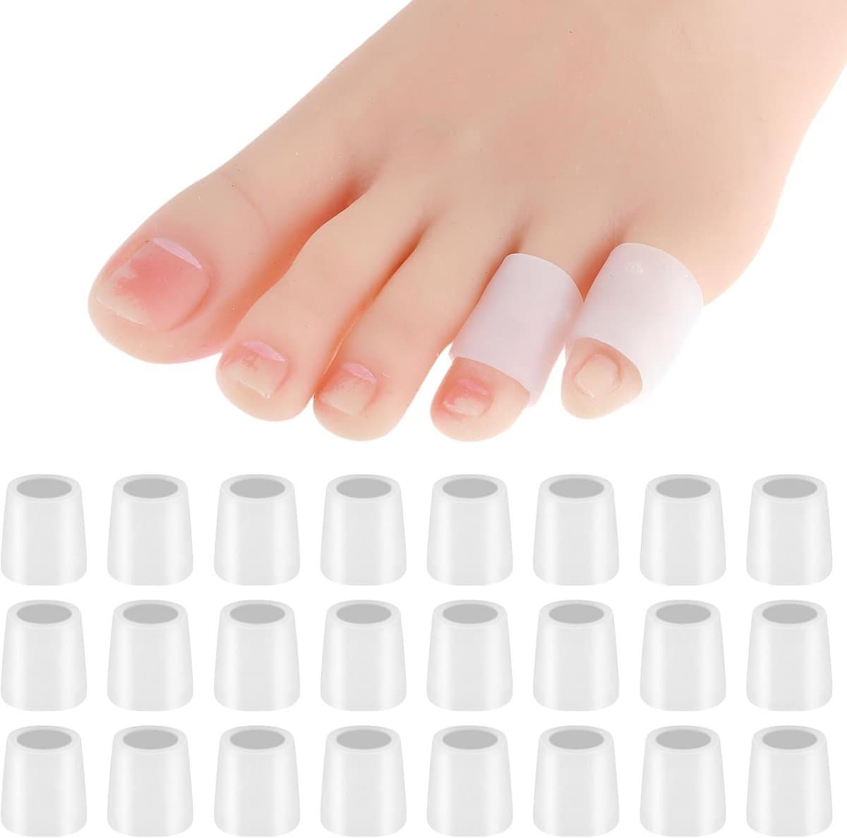 Silicone teenmouwen set - 24 stuks bescherming tegen blaren en wrijving - zachte gel tenenbescherming voor comfortabel lopen