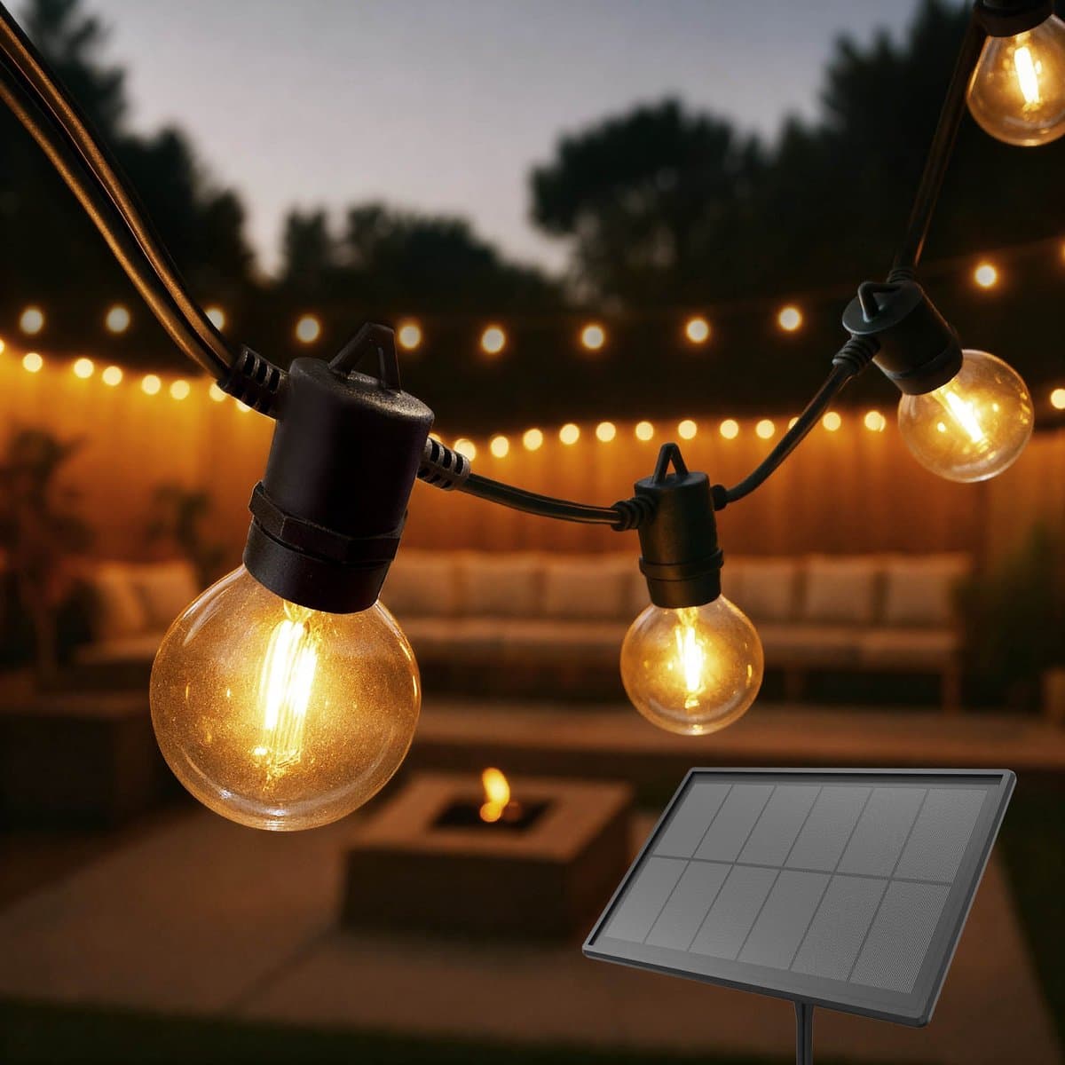 Ledvion - Solar Lichtsnoer Buiten 42M - 75 LED Lampen - IP54 Waterdicht - 2200K - Warm Wit - Tuinverlichting Sfeerverlichting