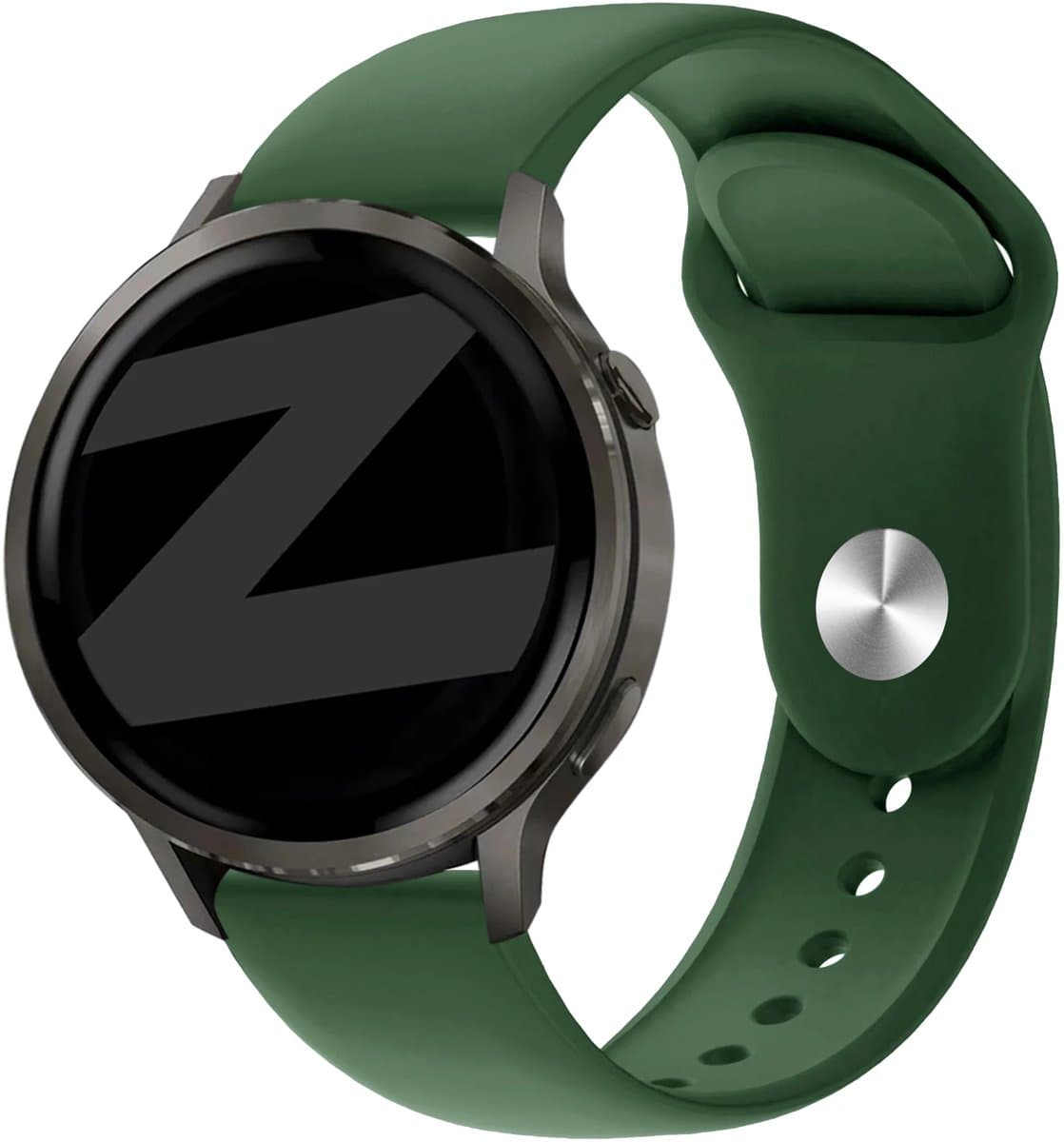 Bandz Sport 'Deluxe' bandje geschikt voor Garmin Vivoactive 4 / Garmin Venu 4 - 45mm / Garmin Venu 3 / Garmin Venu 2 / Garmin Forerunner 570 - 47mm / Garmin Forerunner 265 / Garmin Forerunner 260 - Legergroen