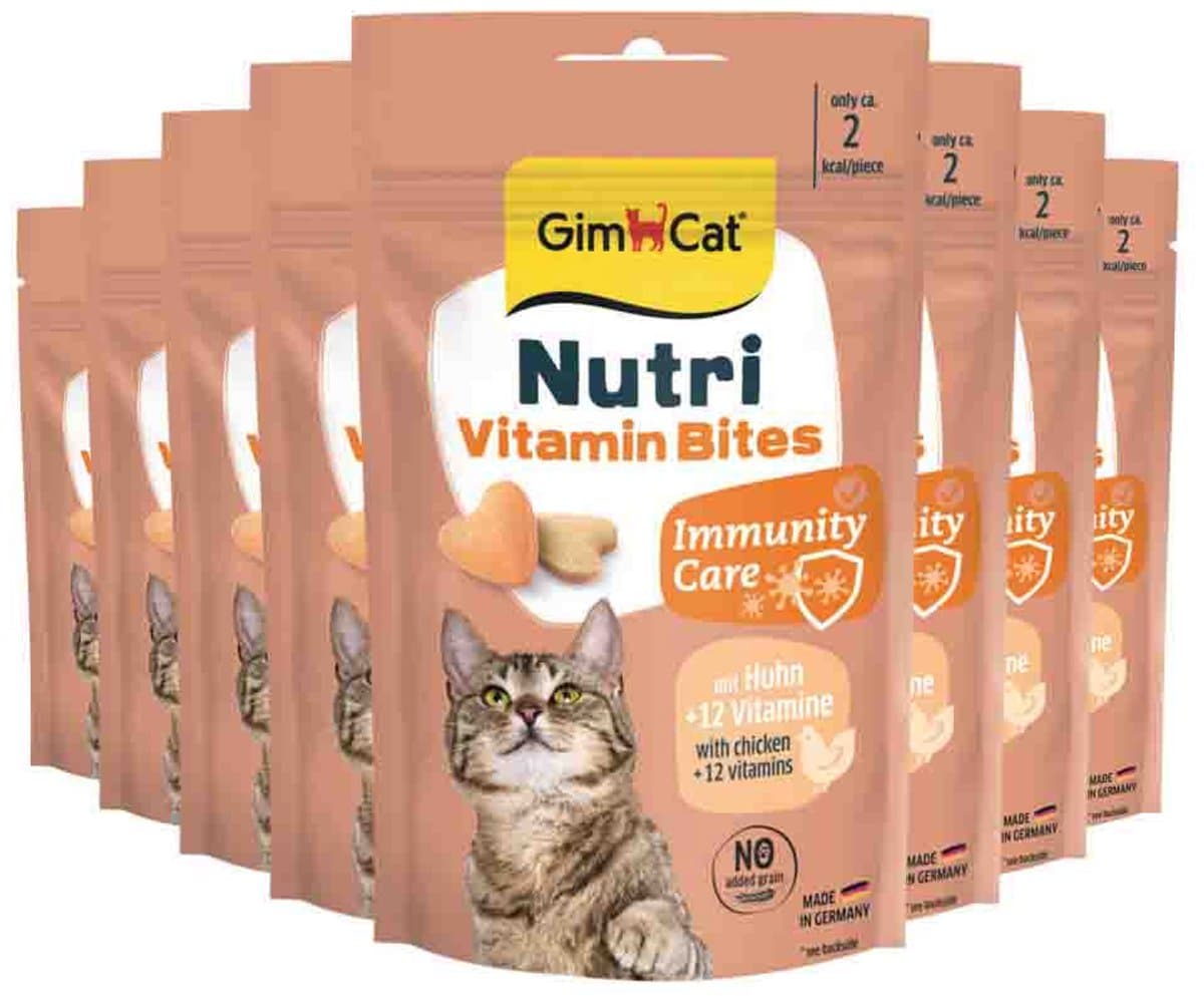 GimCat Kattensnack Nutri Vitamin Bites - 8 x 40 gr - Voordeelverpakking