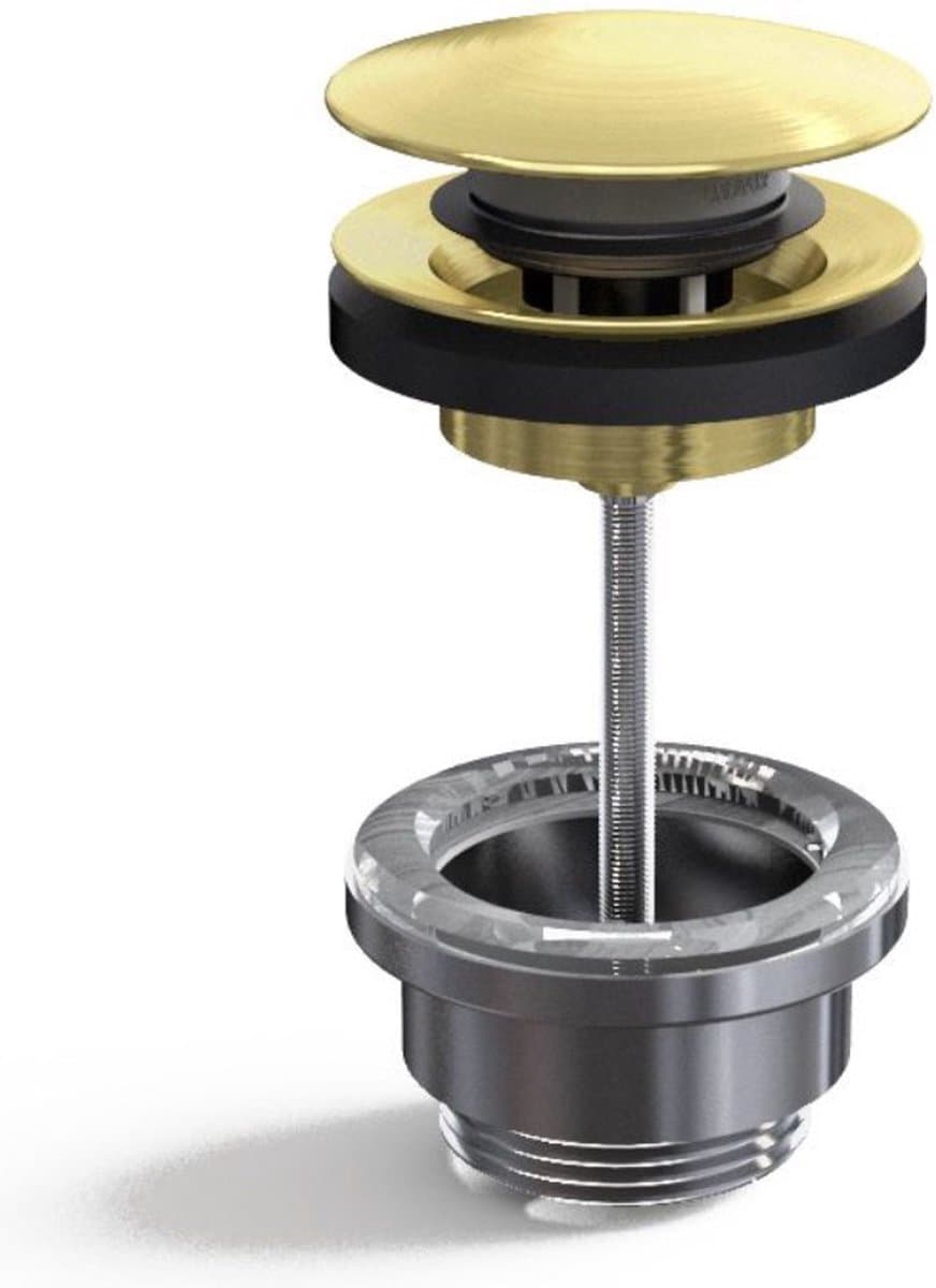 Clickwaste afvoerplug mat goud 5/4 zonder overloop