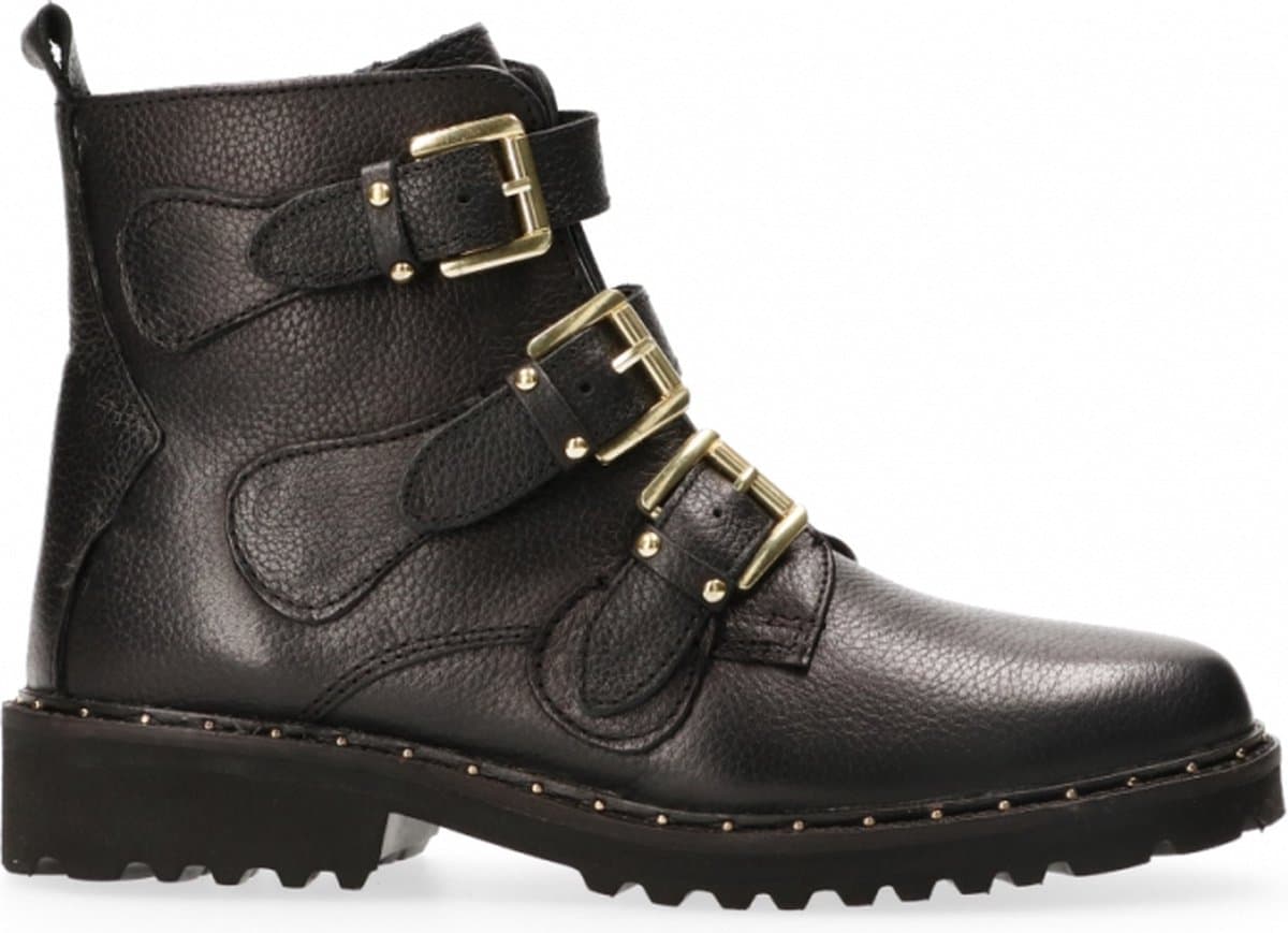 Van Dalen - Veterbootie leer - Black - 40