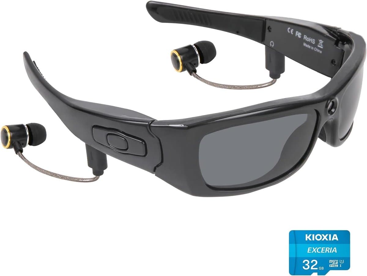 Camera Zonnebril - Videobril Bluetooth - Buiten Activiteiten - Full HD Opname - 32GB Inclusief - Zwart