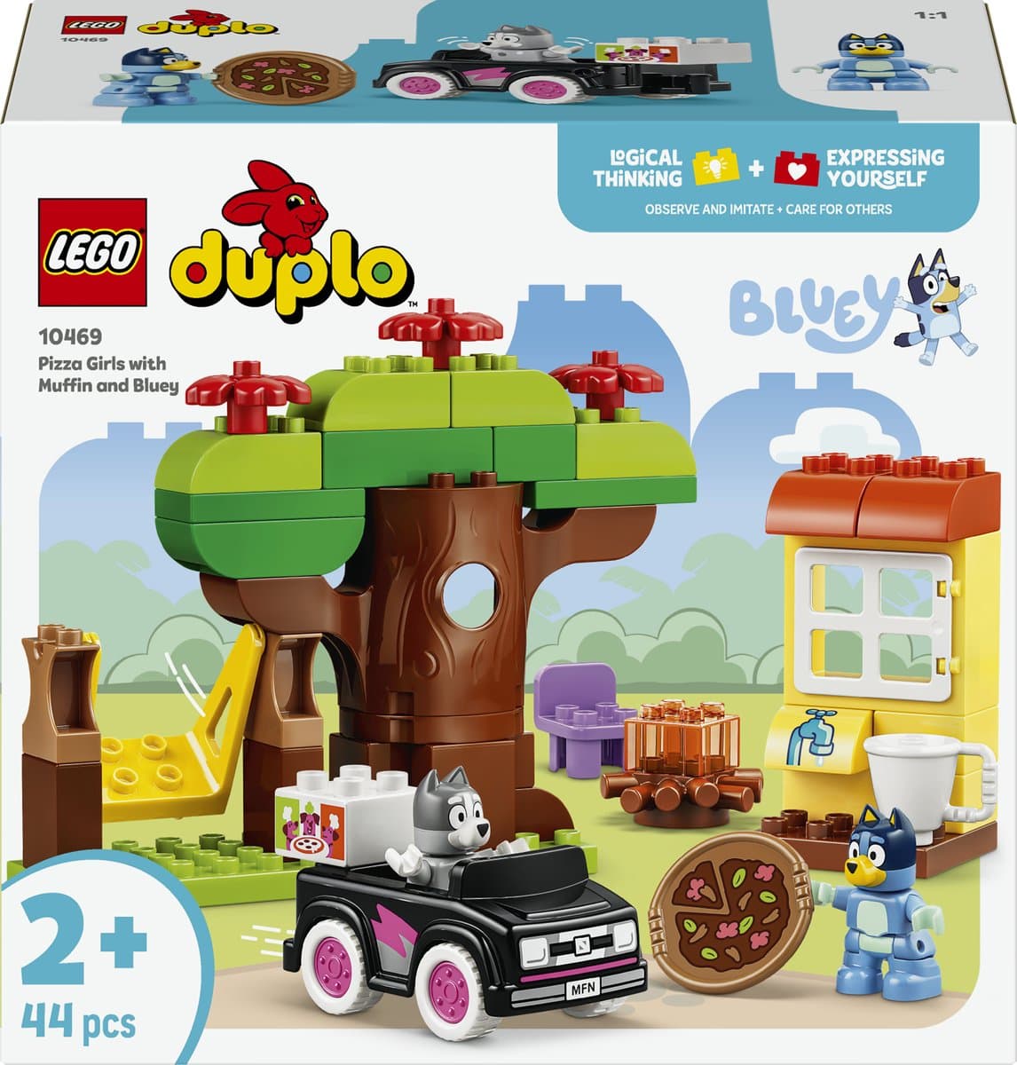 LEGO® DUPLO® Bluey Pizza-meisjes met Muffin en Bluey 10469