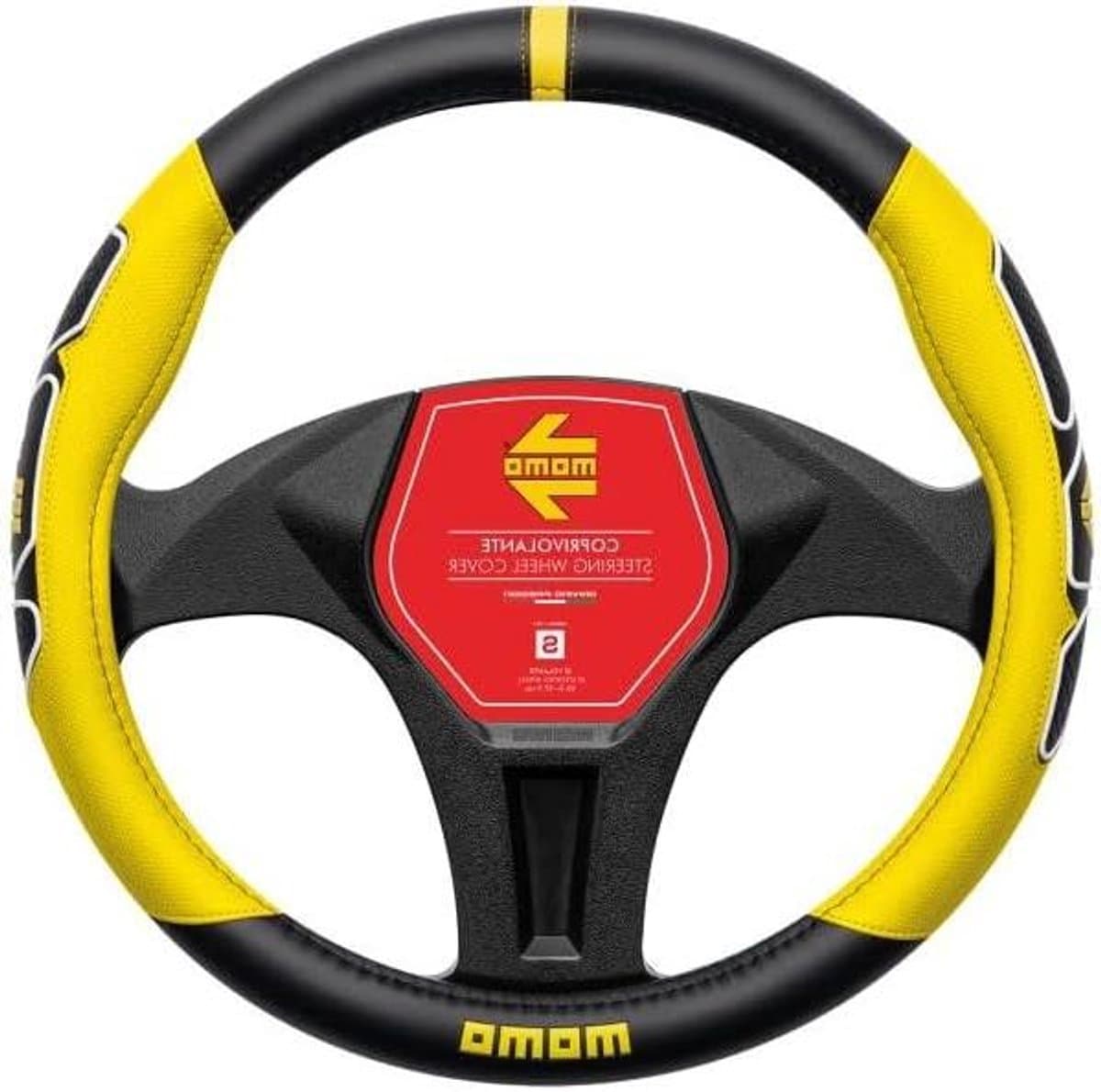 Stuurhoes - Autostuurhoes Stuurwielhoes - Interieur Beschermen - Universele Pasvorm - 38 cm - Zwart/Geel