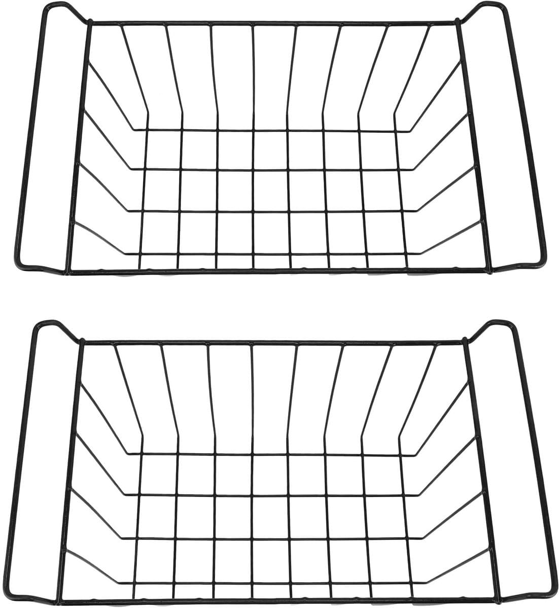 Allecto - Opbergmanden - Organiseren - Handzaam formaat - Zwart - Ideaal voor in de vriezer - Ruimtebesparend - 2 Stuks
