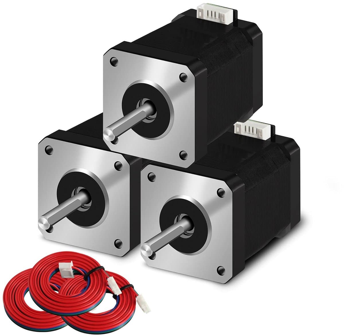 aladdien - Nema 17 stappenmotor - 42-48 Pancake - Hoog koppel en robuust ontwerp - 3 stuks - Geschikt voor 3D-printer en CNC-extruder - 1,5 A-3,8 V