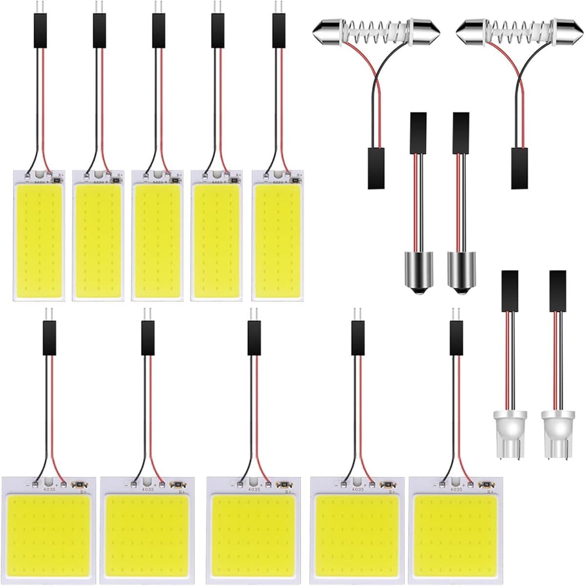 LED Paneel Licht - Interieur Verlichting - Auto Verfraaiing - Energiebesparend - 10 Stuks - Koudwit