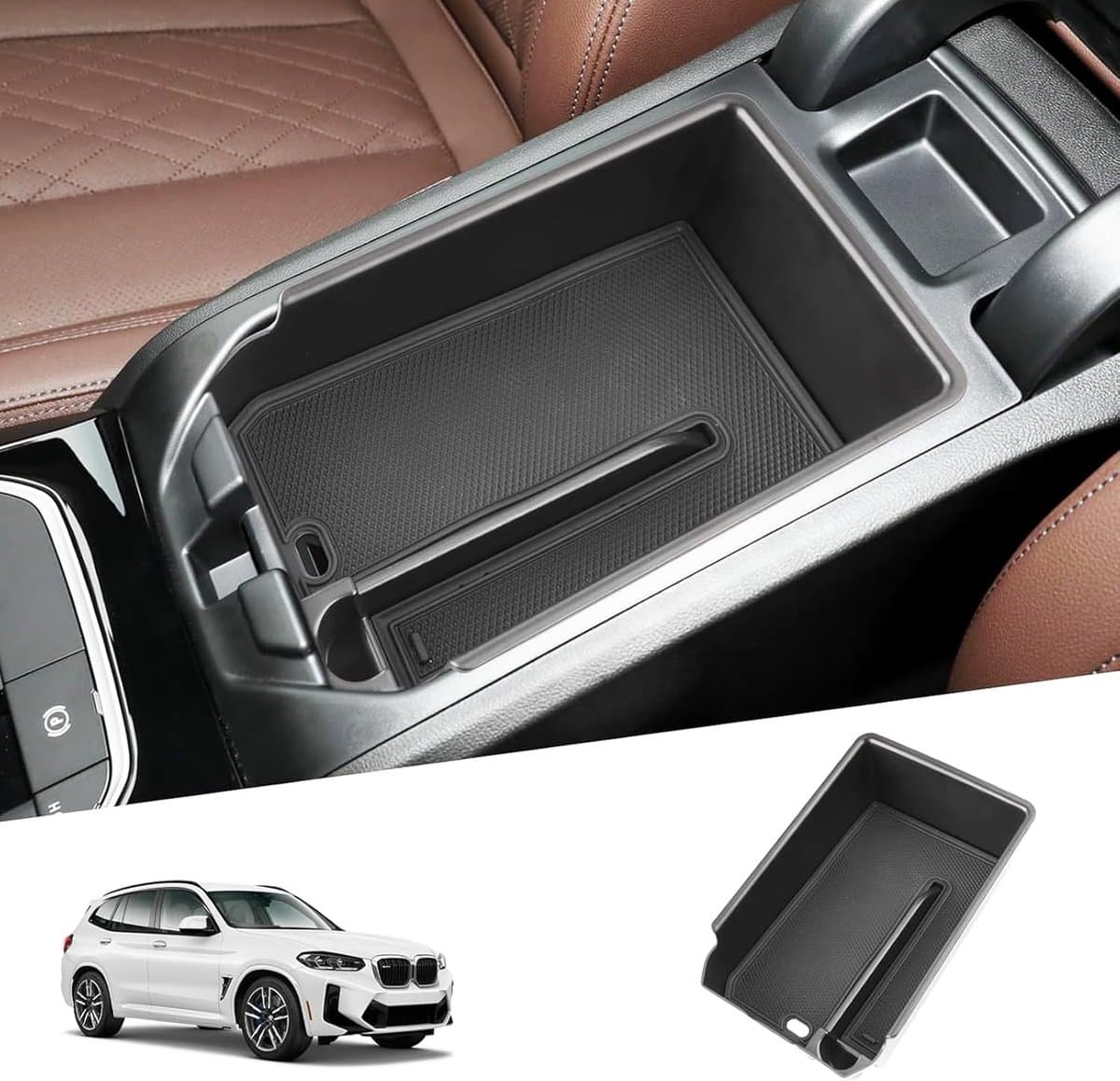 Auto Organizer - Middenconsole Tray - Auto Interieur - Perfecte Pasvorm - 10x10x5 cm - Zwart