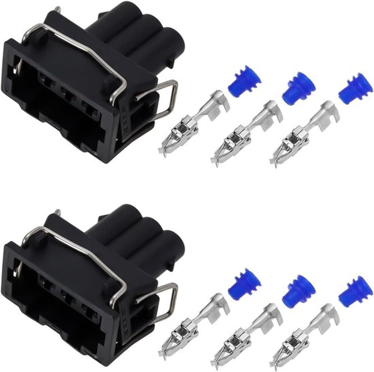 Auto Draad Harnas Connector - Waterdichte Elektrische - 3 Pin - 357972753 - Plug met Terminals - Compatibel met VW Seat Skoda - 2 stks - Geschikt voor Elektrische Voertuigen