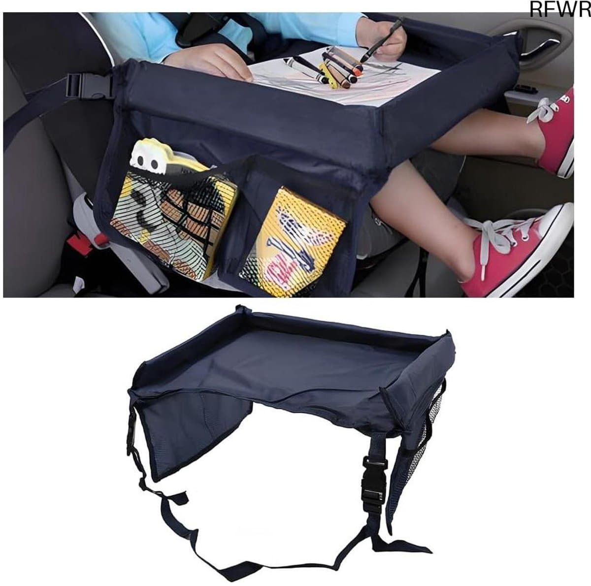RFWR® Multifunctionele kinderautostoel met tafel en opbergruimte - Voor reizen, tekenen en spelen in de auto