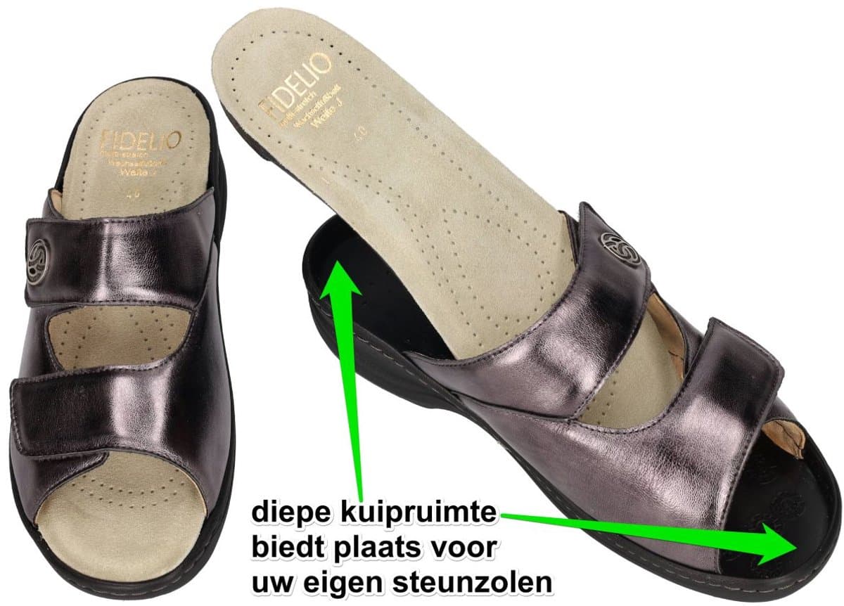 Fidelio Hallux -Dames - antraciet grijs - slippers & muiltjes - maat 42