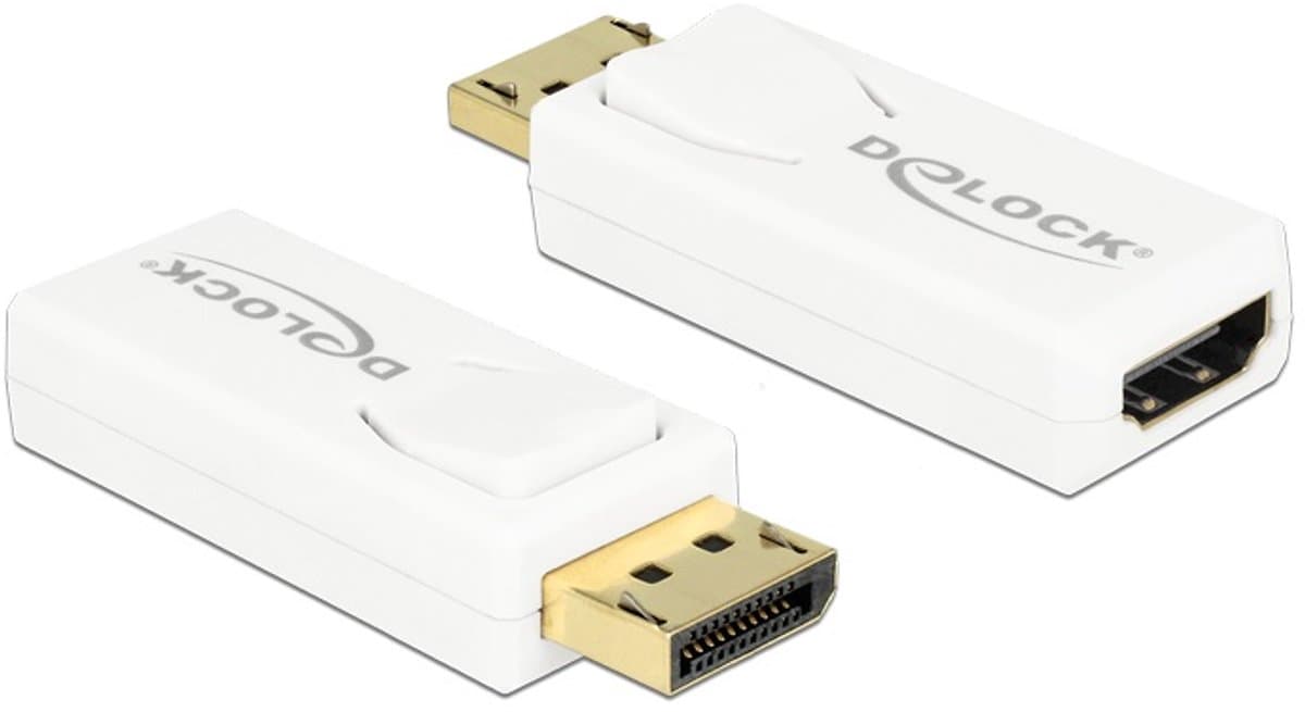 DeLOCK premium DisplayPort naar HDMI actieve adapter - DP 1.2 / HDMI 1.4 (4K 30Hz) / wit