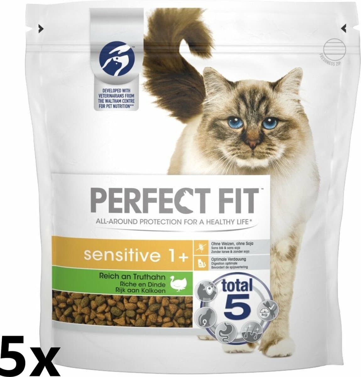 Perfect Fit - Kattenvoer - Sensitive Kalkoen - 5x1,4kg
